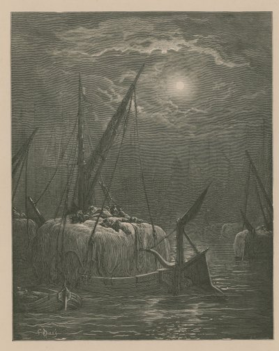 テムズ川のボート 作： Gustave Dore
