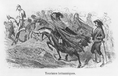 英国の観光客、イポリットテーヌ（1828-93）による「航海のピレネー」のイラスト、エミールデシャン（19世紀）の彫刻 作： Gustave Dore
