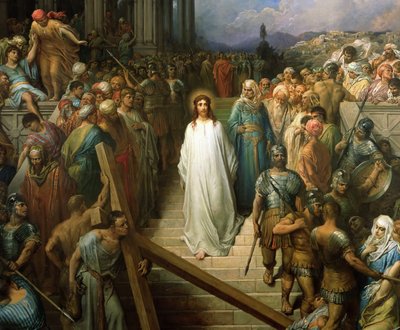 1874年から1880年の間、プラエトリアムを去るキリスト. 作： Gustave Dore