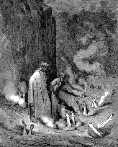 地獄のダンテとウェルギリウス、1863年 作： Gustave Dore