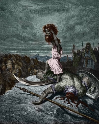 ギュスターヴ・ドレ画「ゴリアテの頭を持つダビデ」 作： Gustave Dore