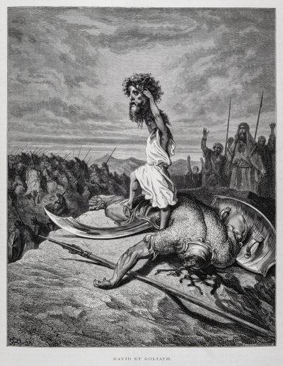 ダビデがゴリアテを倒す（ドーレ聖書より 作： Gustave Dore