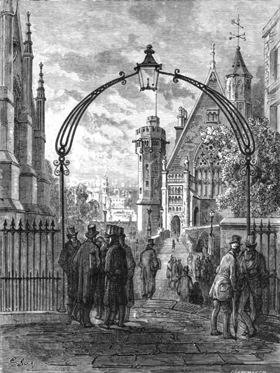 「ディーンズ ヤード、ウェストミンスター」、1872 年。 作： Gustave Dore