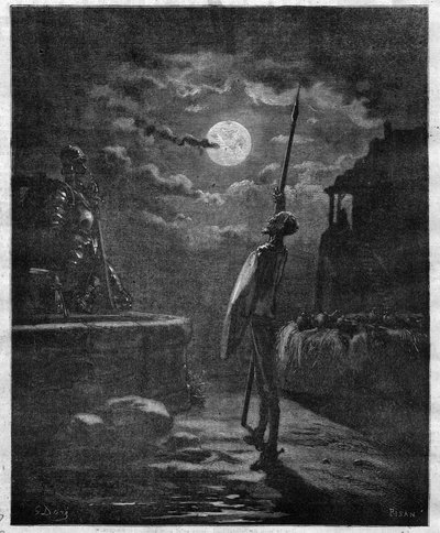 ドン・キホーテ」 ミゲル・デ・セルバンテス（1547-1616）著 ギュスターヴ・ドーア（1832-1883）画 - 「The Illustrous Journal」に掲載されたエングレーヴィング。 作： Gustave Dore