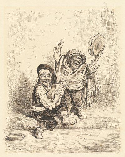 グラナダのドワーフミュージシャン 作： Gustave Dore
