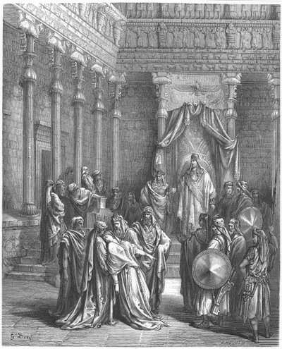 アハシュエロスの臨在するエステル、 作： Gustave Dore