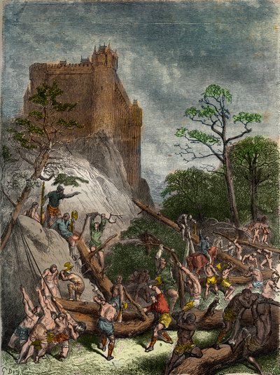 中世のフェオダライト。主のために働く農奴 - 19世紀にギュスターヴ・ドーアが描いた版画（1876年「古代から現代までのフランス国民史図解」より） - 個人蔵 作： Gustave Dore