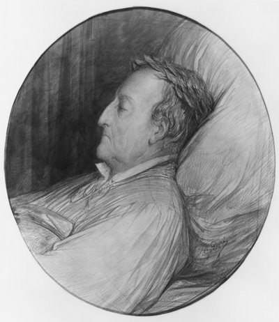 ジョッキーノロッシーニ、1868年（紙の上で木炭とガッシュのハイライト） 作： Gustave Dore