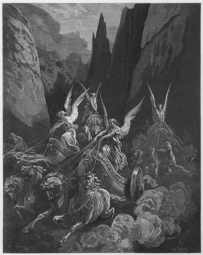 ギュスターヴドレバイブル：4人の戦車のビジョン 作： Gustave Dore