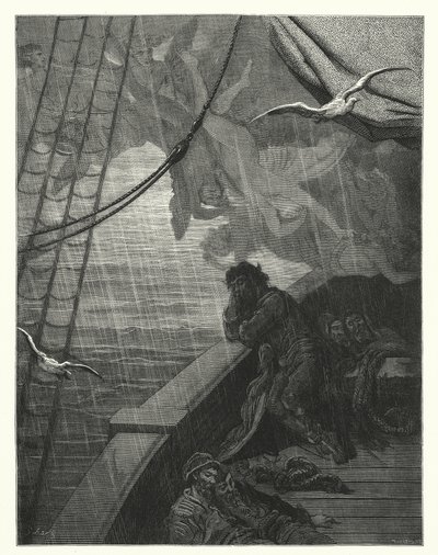 ギュスターヴ・ドーアが描いたコールリッジの『古代海人船乗り物語』の挿絵（エングレーヴィング） 作： Gustave Dore