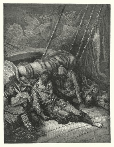 ギュスターヴ・ドーアが描いたコールリッジの『古代海人船乗り物語』の挿絵（エングレーヴィング） 作： Gustave Dore