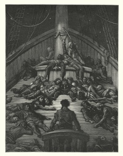 ギュスターヴ・ドーアが描いたコールリッジの『古代海人船乗り物語』の挿絵（エングレーヴィング） 作： Gustave Dore