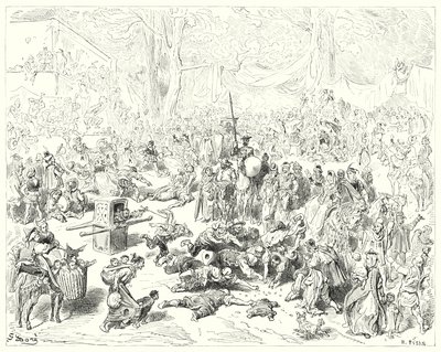 Gustave Dores Don Quixote: "Poor Sancho follows his master with heavy heart" (e.g. engraving) 作： Gustave Dore