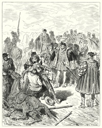Gustave Dores Don Quixote: "They found he pale, and in cold sweat" (e.g. engraving) 作： Gustave Dore