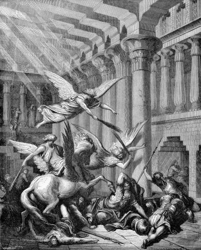 神殿で罰せられるヘリオドロス 作： Gustave Dore