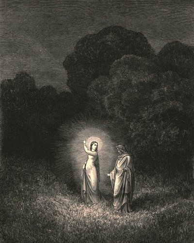 私は今、この使いであなたに入札しました、ベアトリス、c1890です。 作： Gustave Dore
