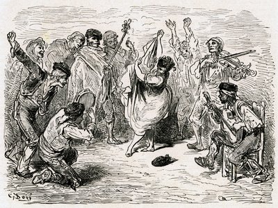 1866年に出版されたシャルル・ダヴィリエ作「スペイン航海記」の挿絵（エングレーヴィング） 作： Gustave Dore