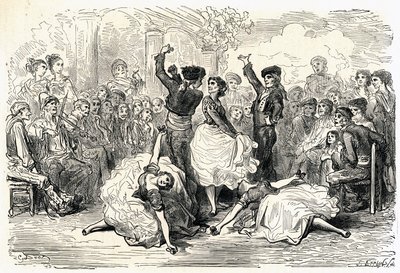 1866年に出版されたシャルル・ダヴィリエ著『スペイン航海記』の挿絵（エングレーヴィング） 作： Gustave Dore