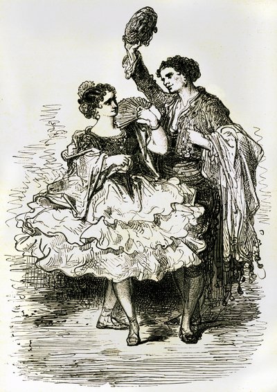 1866年に出版されたシャルル・ダヴィリエ著『スペイン航海記』の挿絵（エングレーヴィング） 作： Gustave Dore