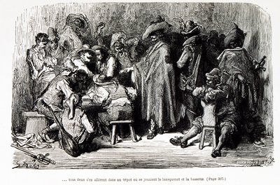 Theophile Gautierによる架空の人物「Captain Fracasse」を描いたイラスト（エングレーヴィング）。 作： Gustave Dore