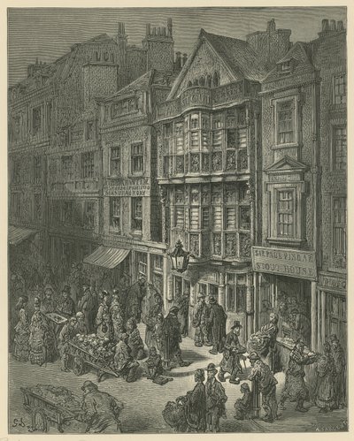 ビショップスゲートストリートを描いたイラスト 作： Gustave Dore