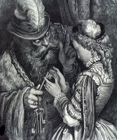 チャールズペロー（1628-1703）1893による「青ひげ」のイラスト 作： Gustave Dore