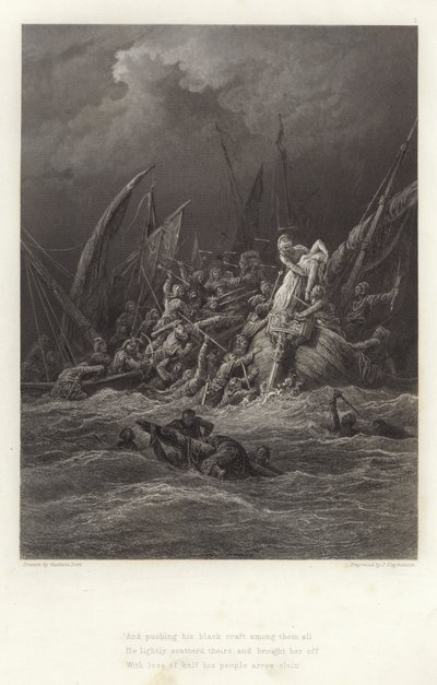 アルフレッド・テニーソンによるヴィヴィアンのイラスト 作： Gustave Dore