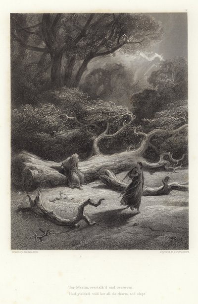 アルフレッド・テニーソンによるヴィヴィアンのイラスト 作： Gustave Dore