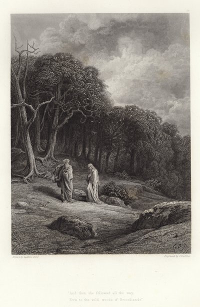 アルフレッド・テニーソンによるヴィヴィアンのイラスト 作： Gustave Dore