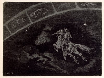 星座「さそり座」のイラスト（La legende de Croque-Mitaineより）。 作： Gustave Dore