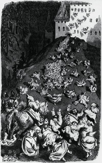 オノレ・ド・バルザック（1799-1850）の「滑稽な物語集（Contes drolatiques）」の挿絵。 作： Gustave Dore