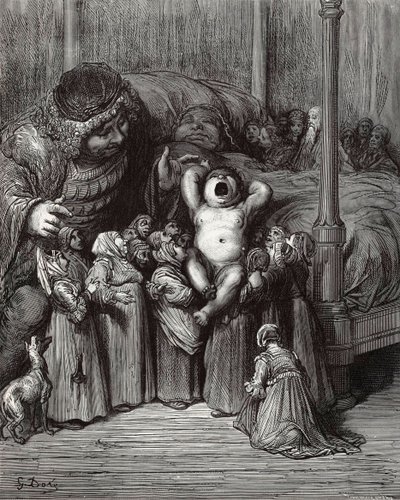 ガルガンチュアとパンタグリュエルの挿絵、ラブレー作、1854年。 作： Gustave Dore
