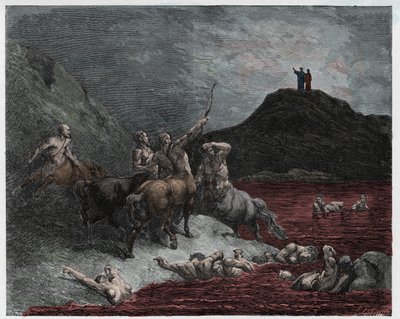 地獄、コーナー12：Nessus 作： Gustave Dore