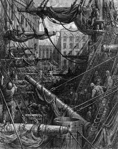 ギュスターヴ・ドレのドックの中 作： Gustave Dore