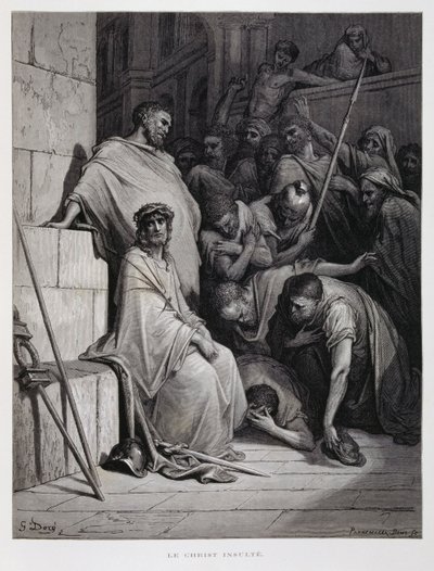 裁判中のキリストへの侮辱（ドーレ聖書より 作： Gustave Dore