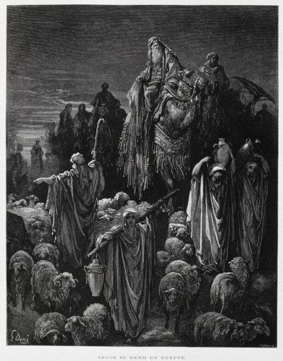 エジプトに到着したヤコブとその息子たち。 作： Gustave Dore