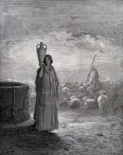 ラバンの羊の世話をするヤコブ 作： Gustave Dore