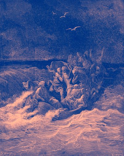 嵐を鎮めるイエス - 聖書 作： Gustave Dore