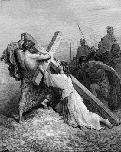 十字架の下に落ちるイエス - 聖書 作： Gustave Dore