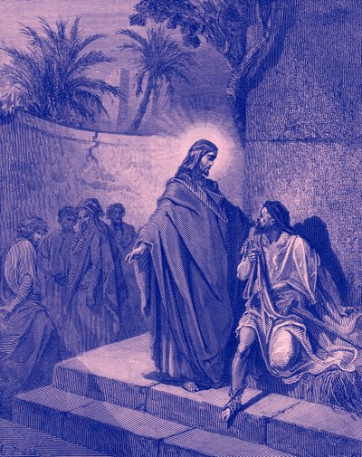 イエスは麻痺の病人を癒した - Bible 作： Gustave Dore