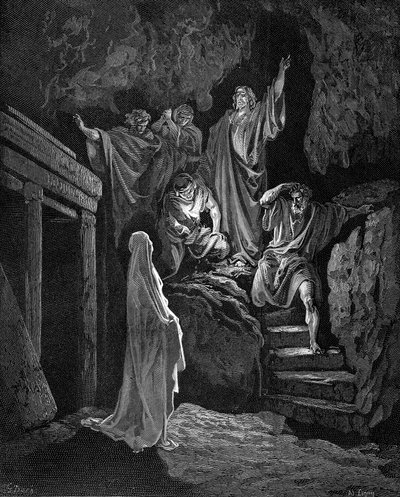 ラザロを墓からよみがえらせるイエス、1865～1866年 作： Gustave Dore