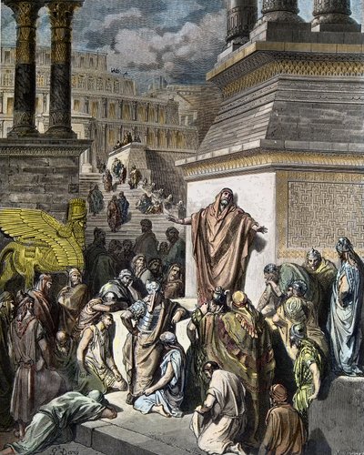 Jonah urges Ninivitesa penitence - ヨナ、ニニブ人に懺悔を促す - Gustave Dore