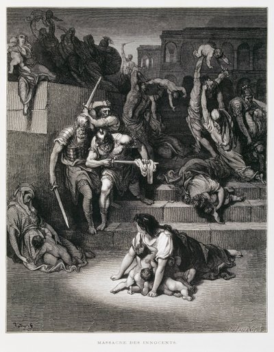 ヘロデ王、罪のない人々の虐殺を命じる（ドーレ聖書より 作： Gustave Dore