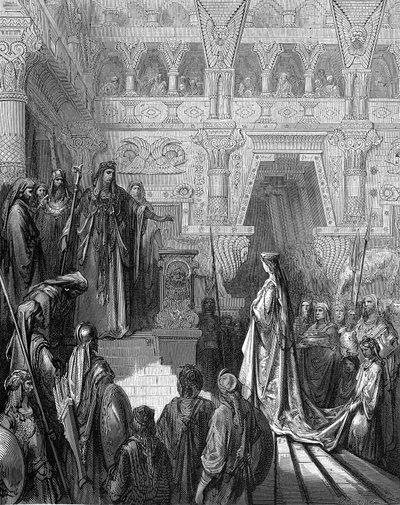 シバの女王を迎えるソロモン王、1865-1866 作： Gustave Dore