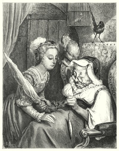 La Belle Au Bois Dormant; Sleeping Beauty (carving) 作： Gustave Dore