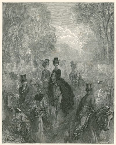 レディースマイル、ロットンロー、ハイドパーク、ロンドン 作： Gustave Dore