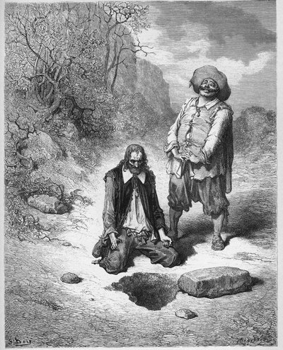 L「宝物を失ったマイザー-宝物を失ったマイザー-ジャン・ド・ラ・フォンテーヌの「寓話」より 作： Gustave Dore