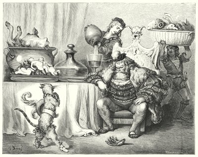 Le Maitre Chat ou le Chat Botte; Puss In Boots (carving) 作： Gustave Dore