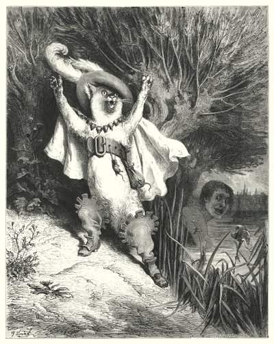 Le Maitre Chat or le Chat Botte; Puss In Boots (e.g. engraving) 作： Gustave Dore
