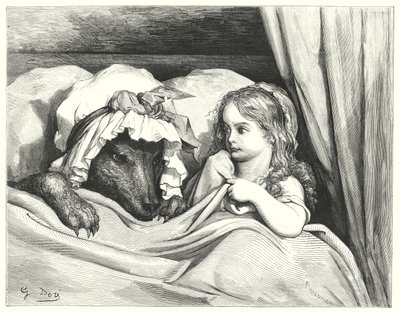 ル・プティ・シャペロン・ルージュ（赤ずきんちゃん）（エングレーヴィング 作： Gustave Dore